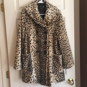 Cheetah print fur jacket